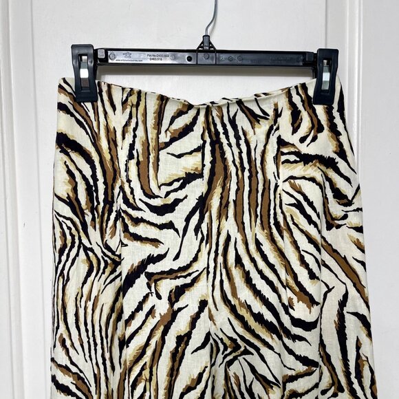 Revolve L'ACADEMIE The Dinnie Linen Blend Wide Leg Pant in Tiger Print Size S - Picture 8 of 11